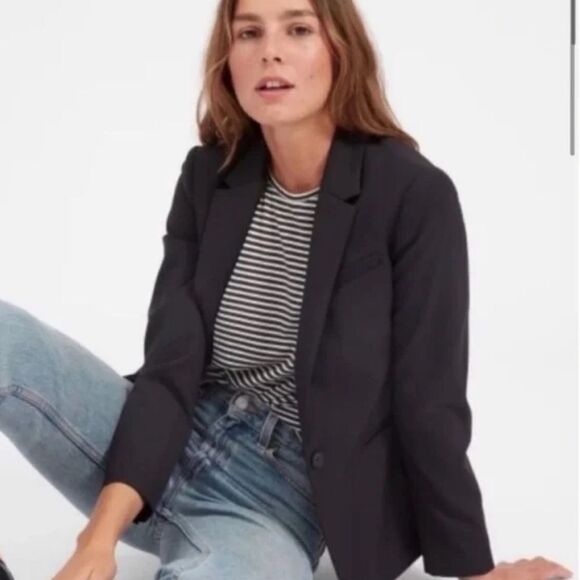 Everlane One-Button Easy Blazer in Black 2. NWT - Picture 2 of 10